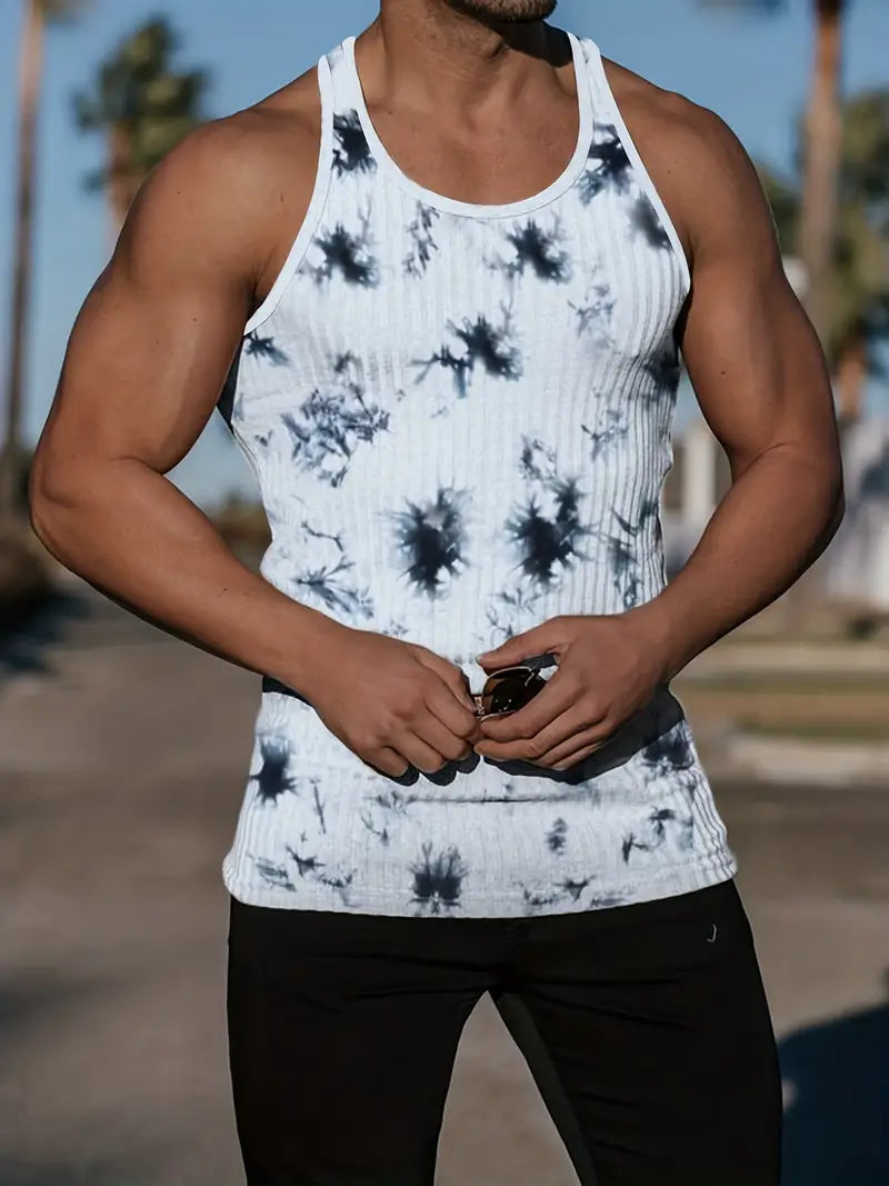 "Sleek men's athletic body fit tank top with sleeveless design, perfect for workouts and casual wear, highlighting performanc