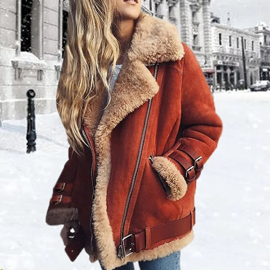 "Stylish Women's Winter Wool Double Button Trench Coat, front view, classic double-breasted design for warmth and elegance."