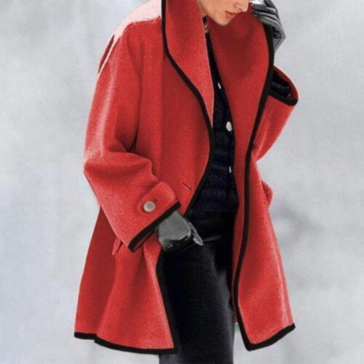 "Stylish Women's Winter Wool Double Button Trench Coat, front view, classic double-breasted design for warmth and elegance."