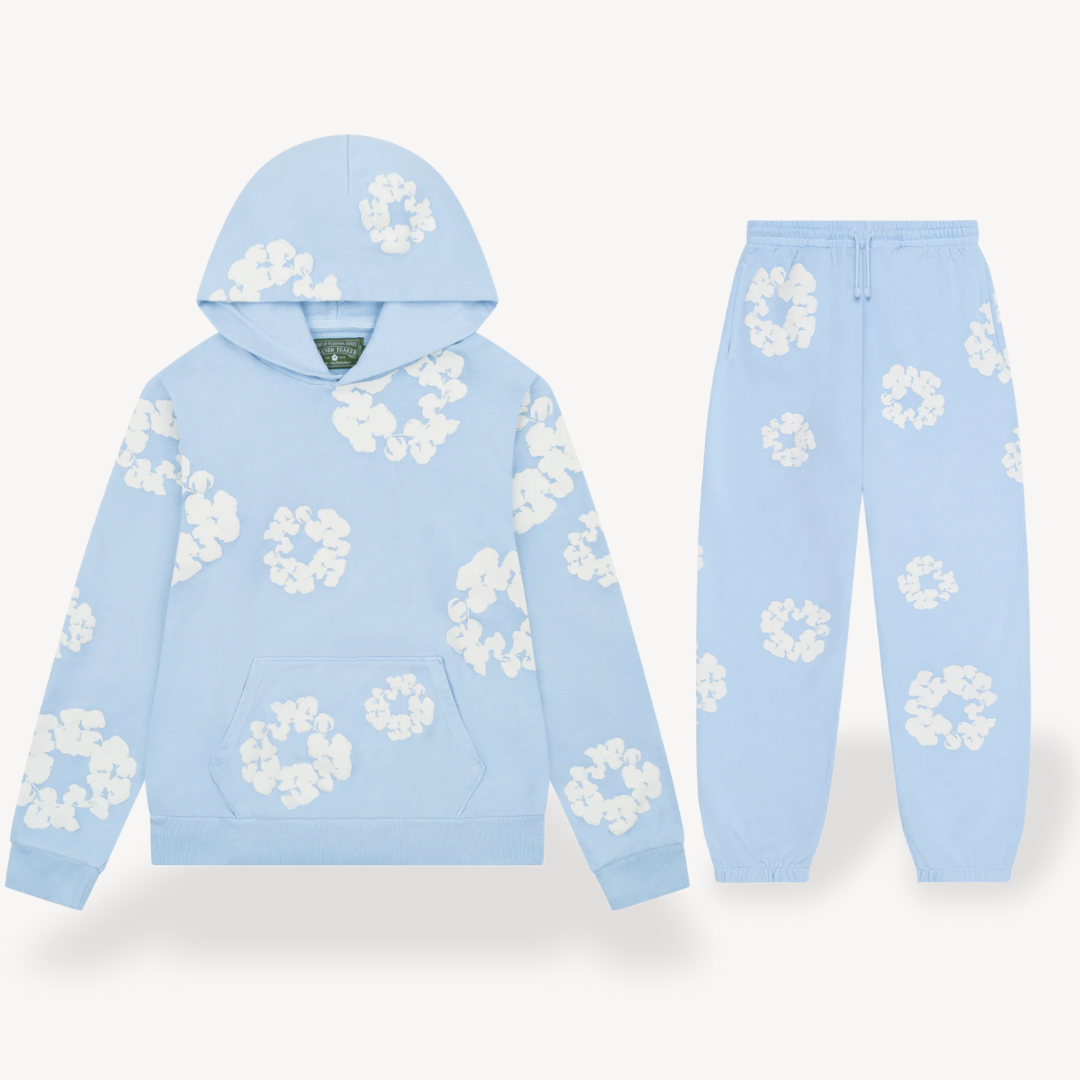 Unisex hoodie with bold white floral graphics on black cotton, combines style and comfort for a standout look.