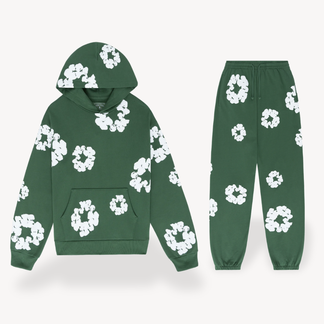 Unisex hoodie with bold white floral graphics on black cotton, combines style and comfort for a standout look.