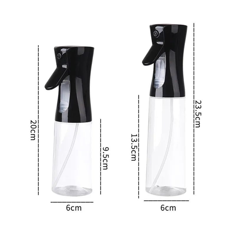 "Versatile refillable oil spray bottle, transparent body, fine mist spray, eco-friendly plastic, ideal for home chefs and coo