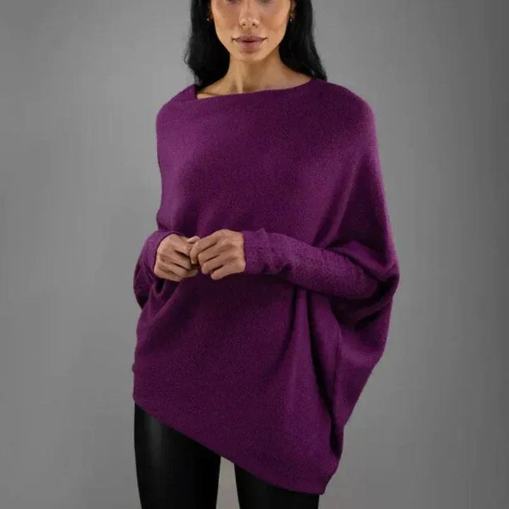"Womens loose sweater with classic design, luxurious fit; available in beige, gray, black, green, purple, and more colors."
