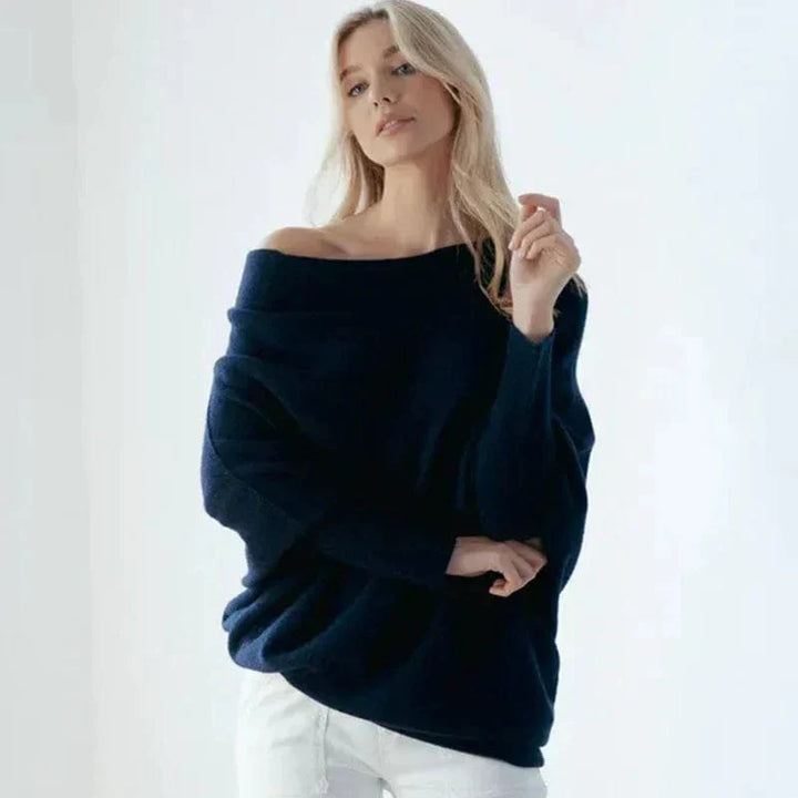 "Womens loose sweater with classic design, luxurious fit; available in beige, gray, black, green, purple, and more colors."