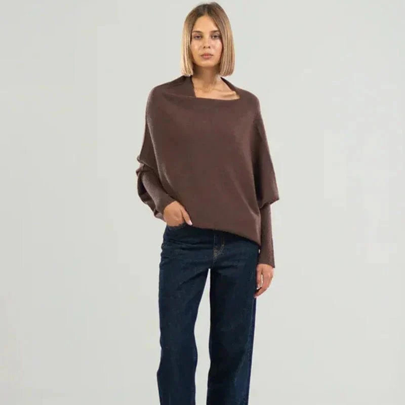 "Womens loose sweater with classic design, luxurious fit; available in beige, gray, black, green, purple, and more colors."