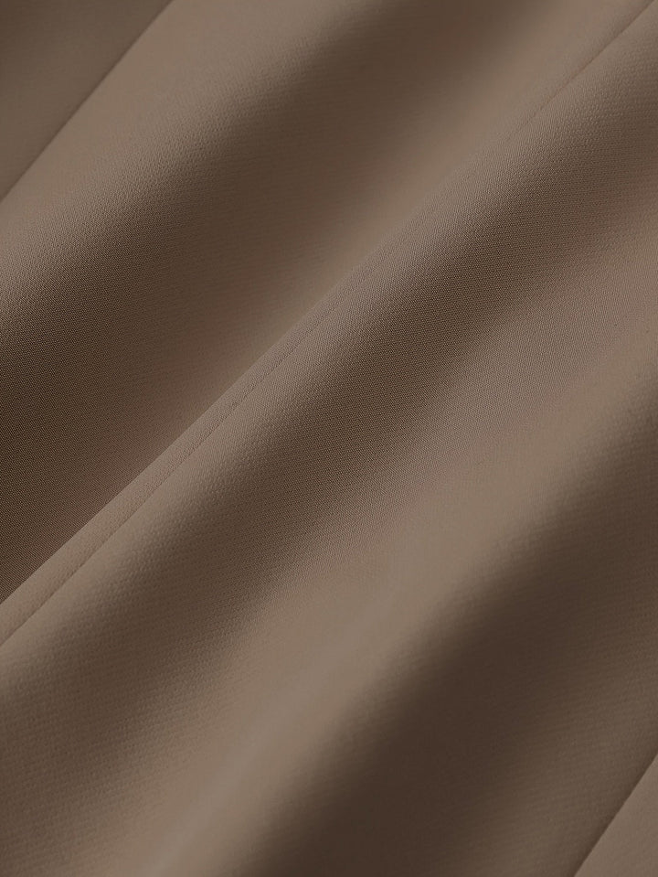 "Women's notched lapel blazer set, tailored fit, long sleeves, versatile all-season elegance, solid pattern in blue."