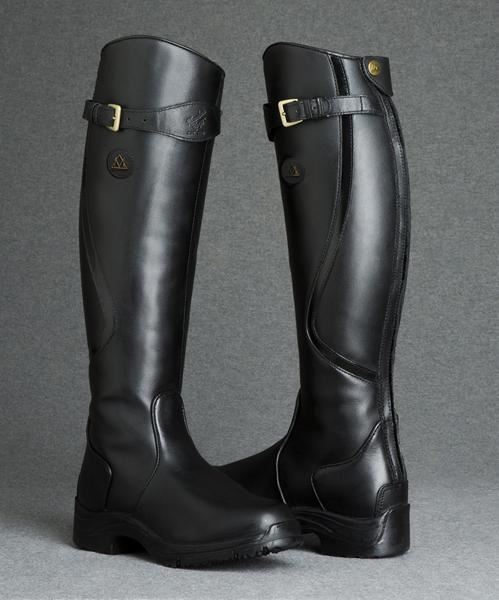 "Women's Nova Waterproof Leather Boots, shown in dark brown, showcasing robust leather exterior and cushioned insole for comf