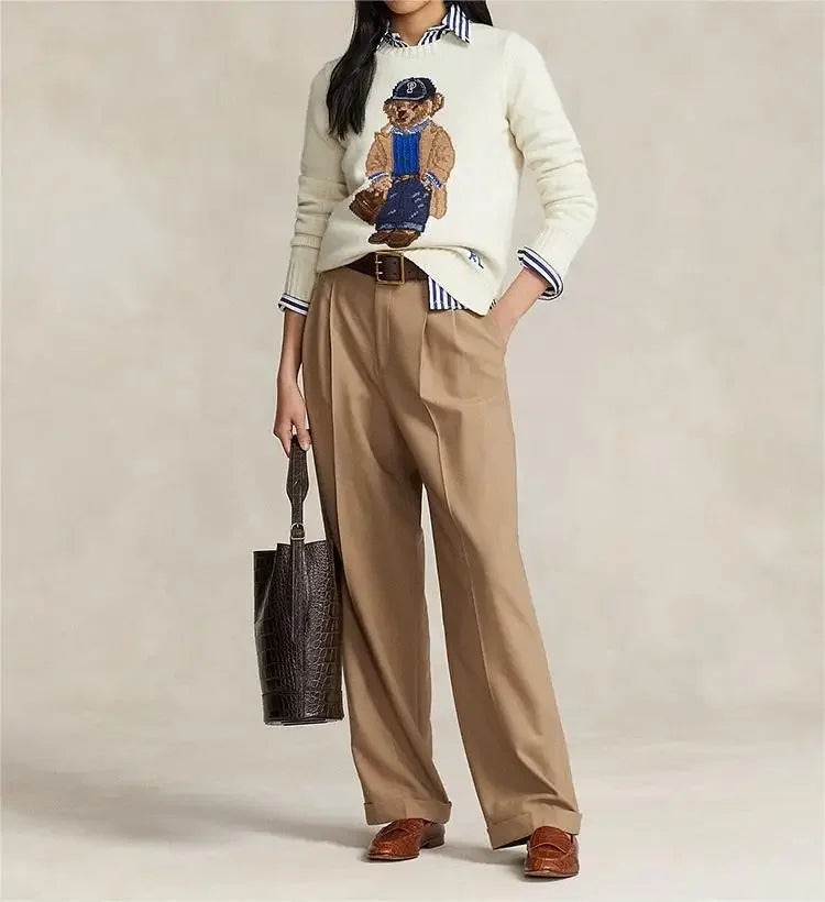 "Women's Playful Bear Sweater, cozy and cheerful with charming bear motif in soft fabric, ideal for warmth and style"