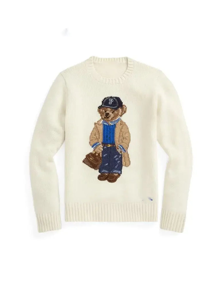 "Women's Playful Bear Sweater, cozy and cheerful with charming bear motif in soft fabric, ideal for warmth and style"