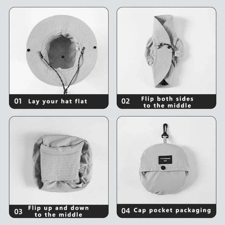 "Women's UV Protection Sun Hat with Wide Brim, UPF 50+, available in Beige, Gray, Navy Blue, stylish sun coverage accessory"