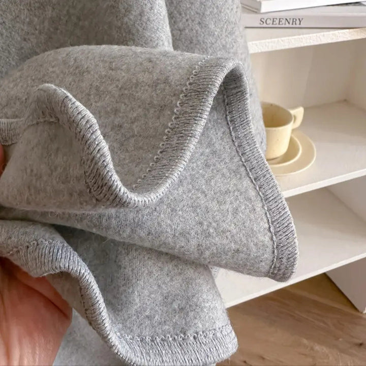 "Women's windproof poncho shawl coat with flowing silhouette in solid color, open front, perfect for fall and winter outfits.