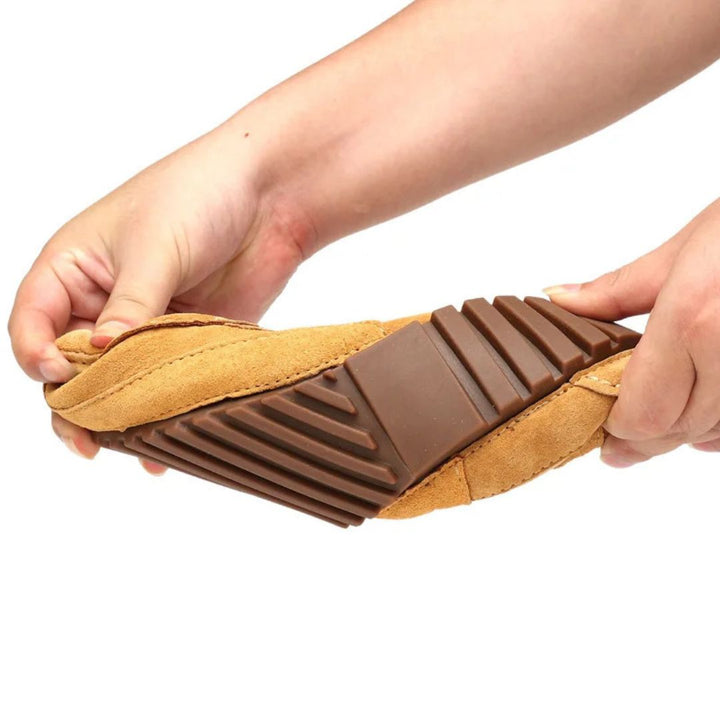 "Yellow suede orthopedic men's driving loafers, slip-on design with almond toe and flexible outsole for comfort and functiona