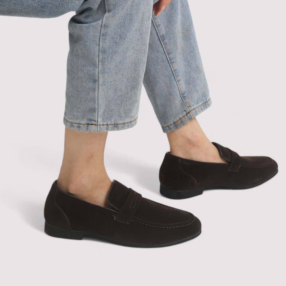 Men's Suede Penny Loafers