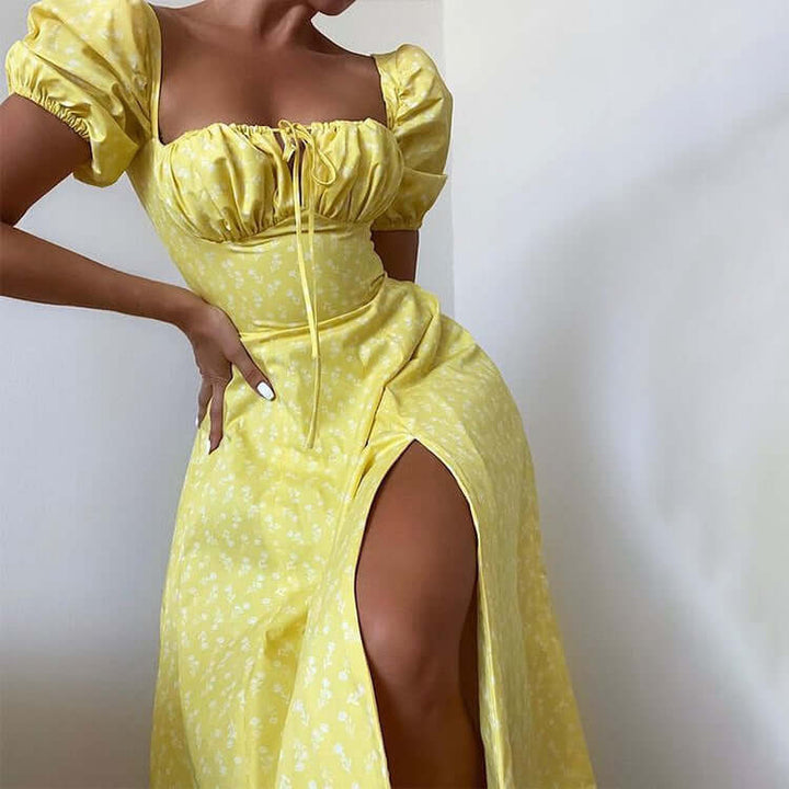 Summer Midi Dress - Elegant Floral Print