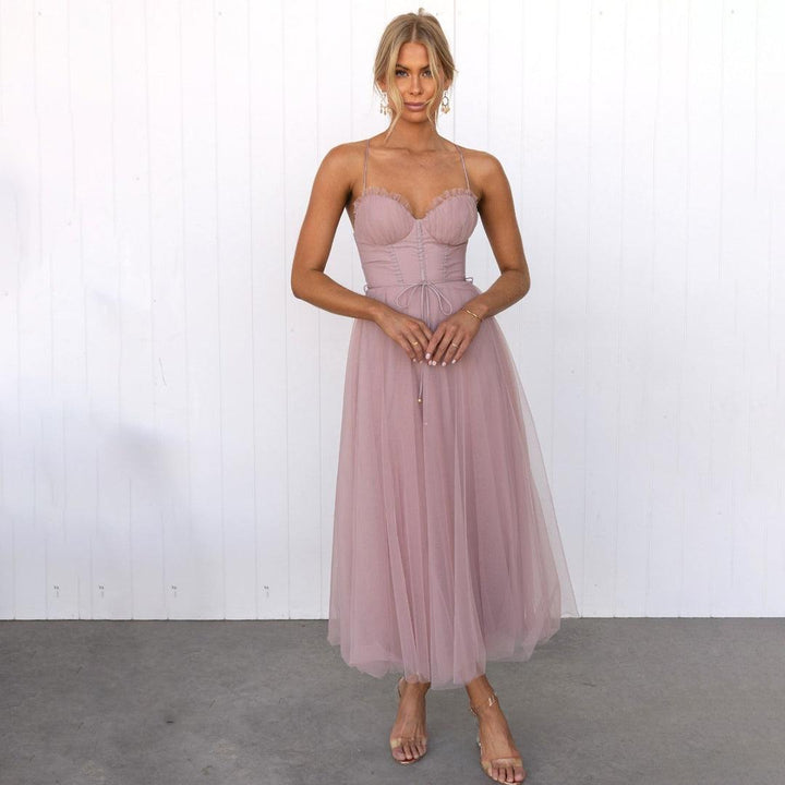 Women's Mesh Midi Evening Dress