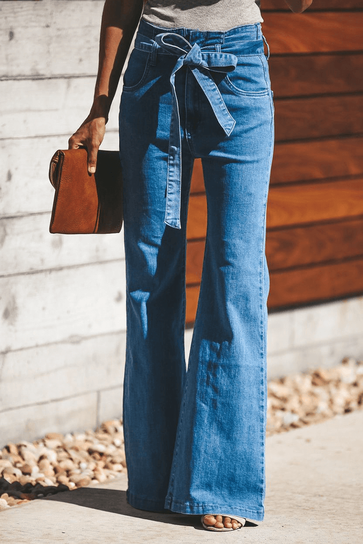 Women's Bootcut Trousers with Belt