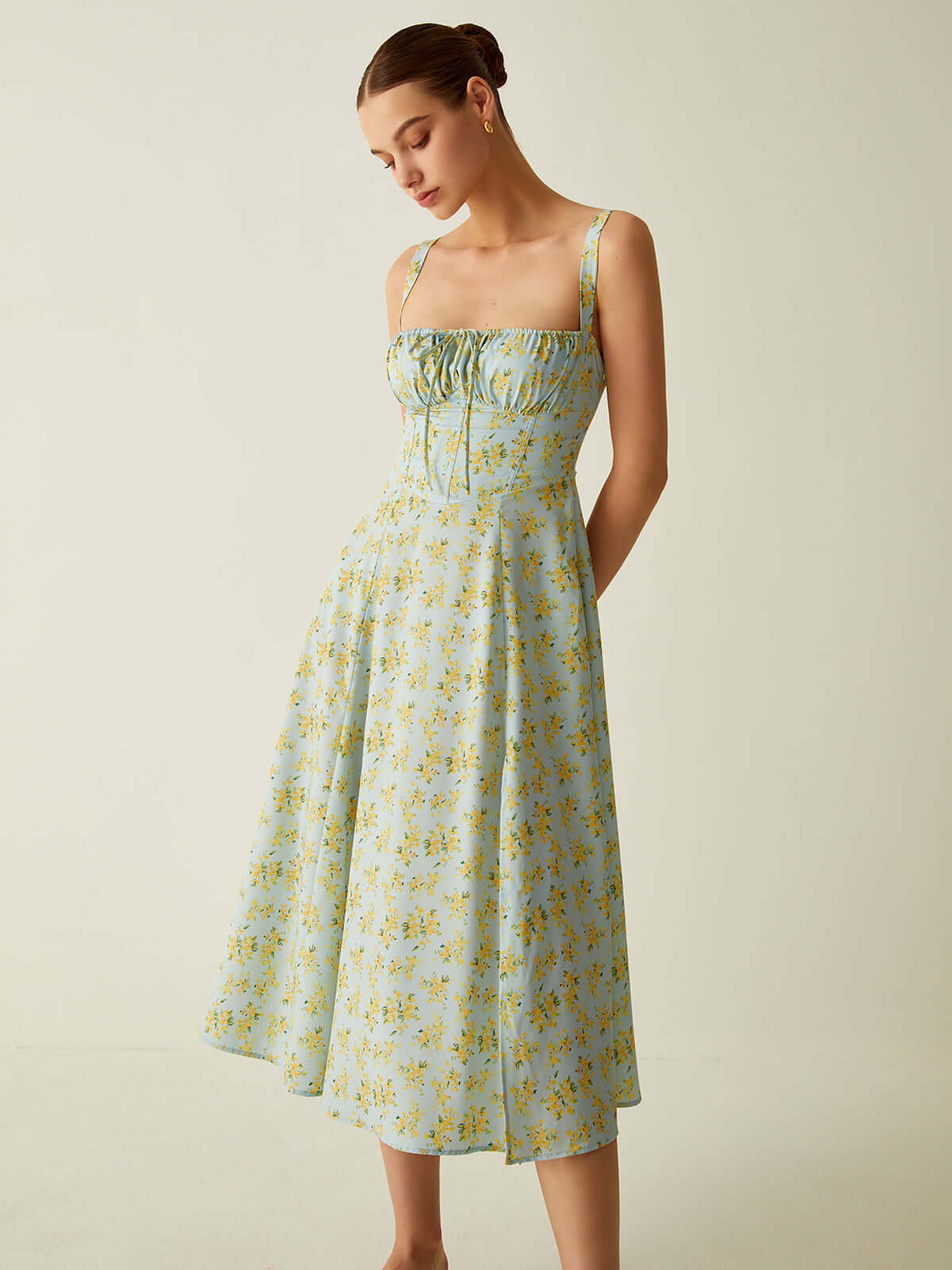 Floral Split Detail Midi Dress