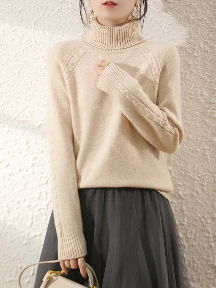 Women's Roll Neck Knitted Jumper