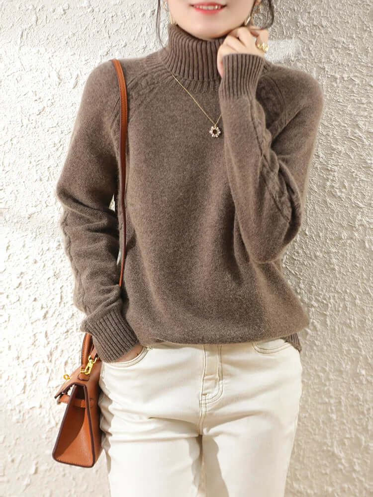 Women's Roll Neck Knitted Jumper