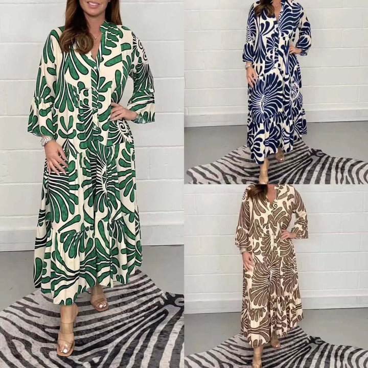 Flared Mini Shirt Dress - Summer Dress