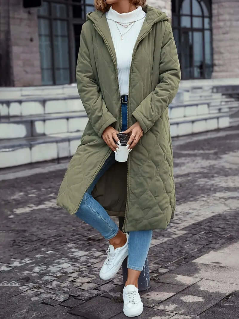 Women's Quilted Down Coat with Hood