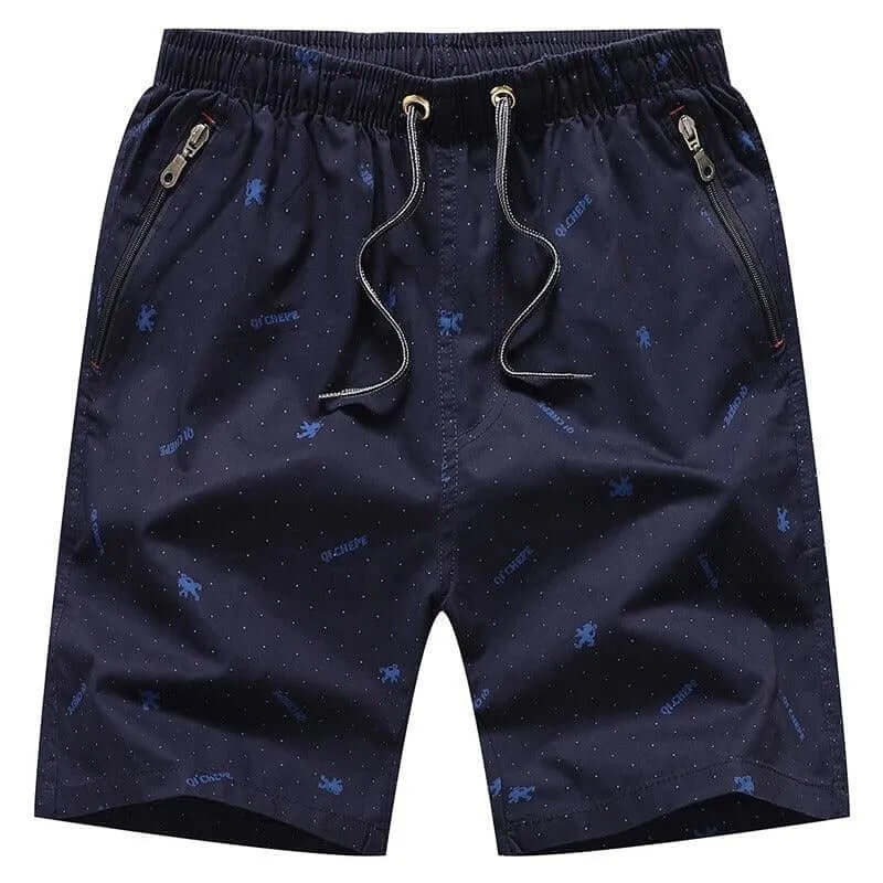Men's Cotton Blend Casual Shorts with Zipper Pocket