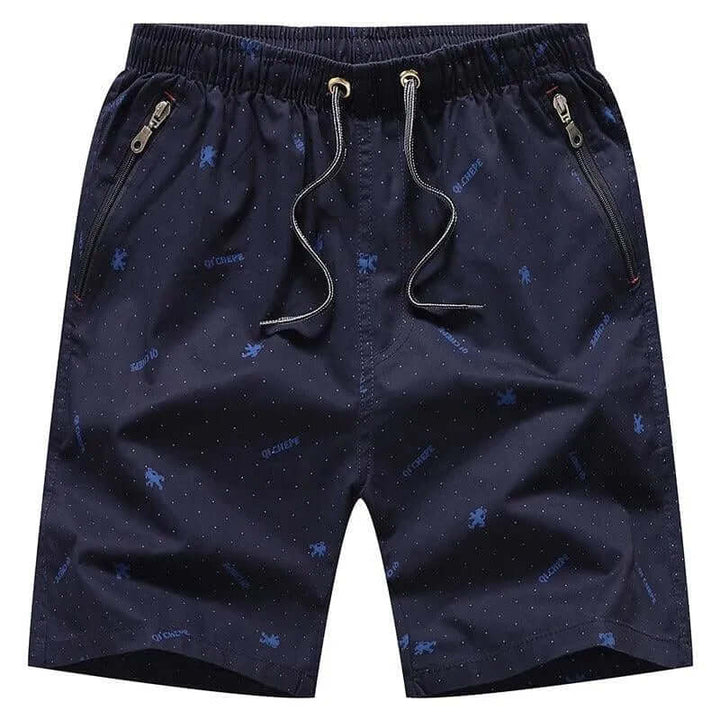 Men's Cotton Blend Casual Shorts with Zipper Pocket