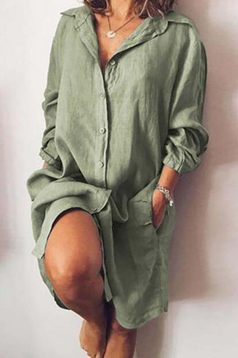 Women's Long Sleeve Shirt Dress