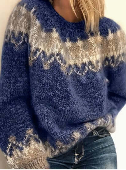 Women's Elegant Knitted Round Neck Sweater