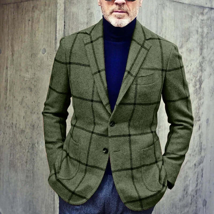 Men's Retro Plaid Blazer