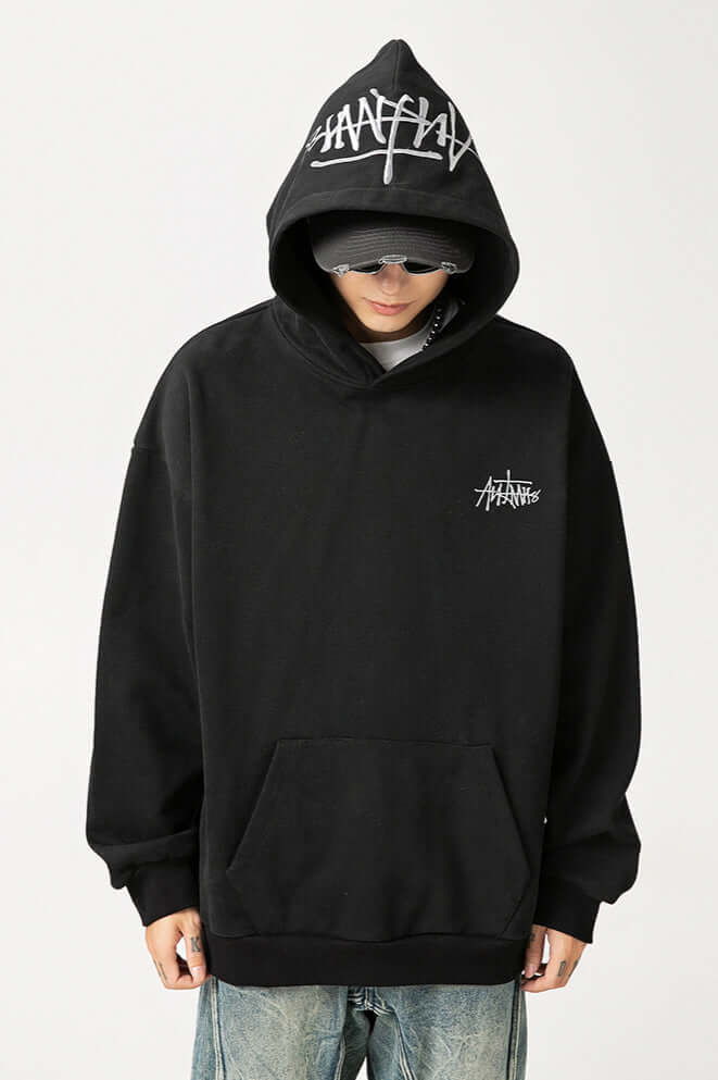 Hoodie Herren Oversize Kapuzenpullover Streetwear mit Logo Stickerei - Urbaner Stil