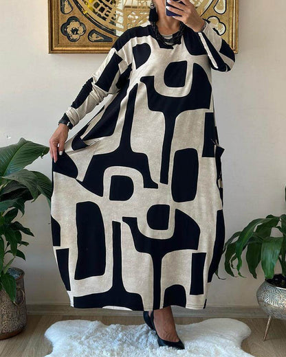 Women's Trendy Print Long Sleeve Dress