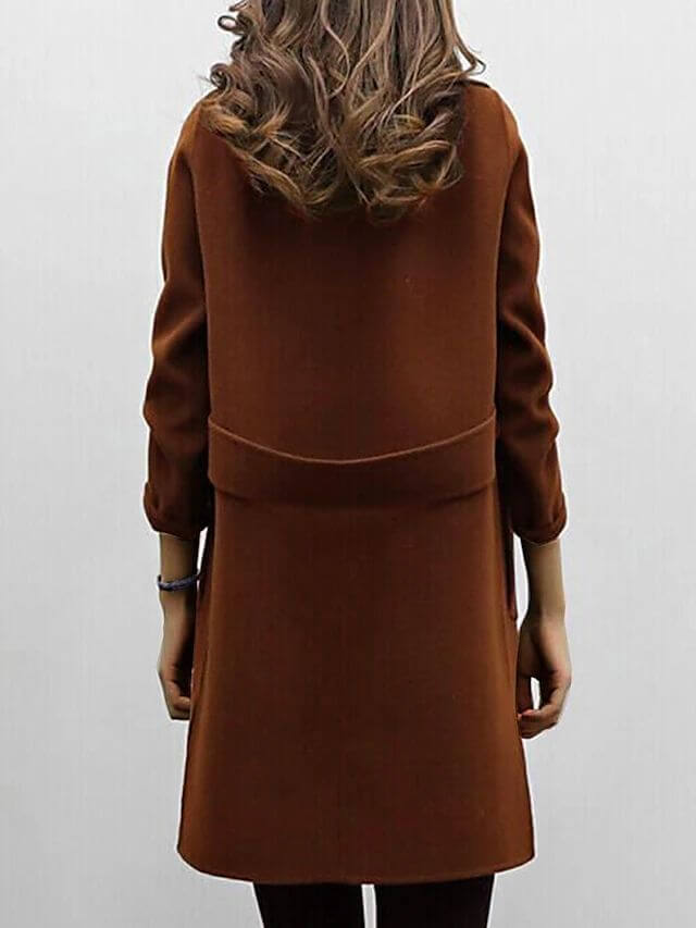 Double-Breasted Wool Blend Winter Coat