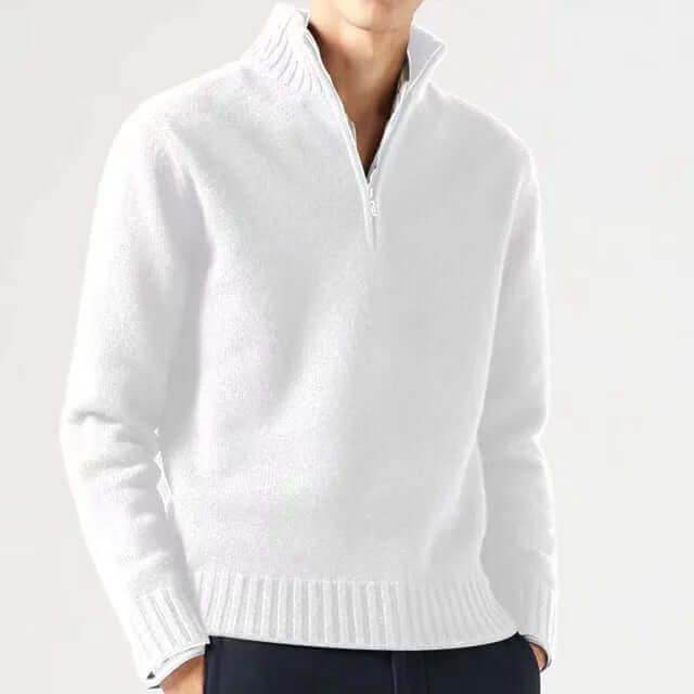 Men's Half-Zip Warm Wool-Blend Sweater