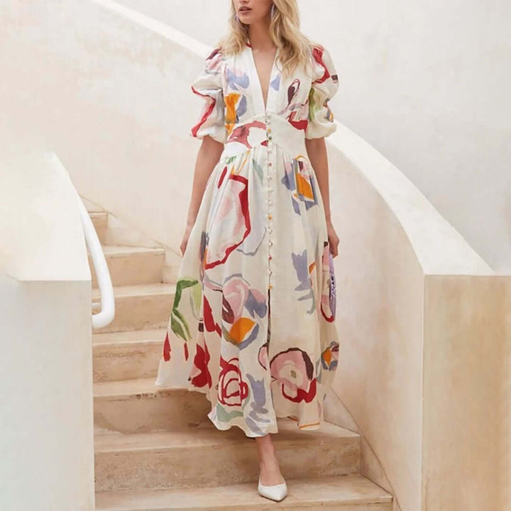 Maxi Dress - Elegant Cotton Dress