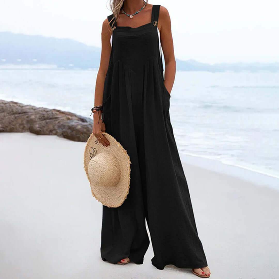 Women's Sleeveless Wide-Leg Jumpsuit
