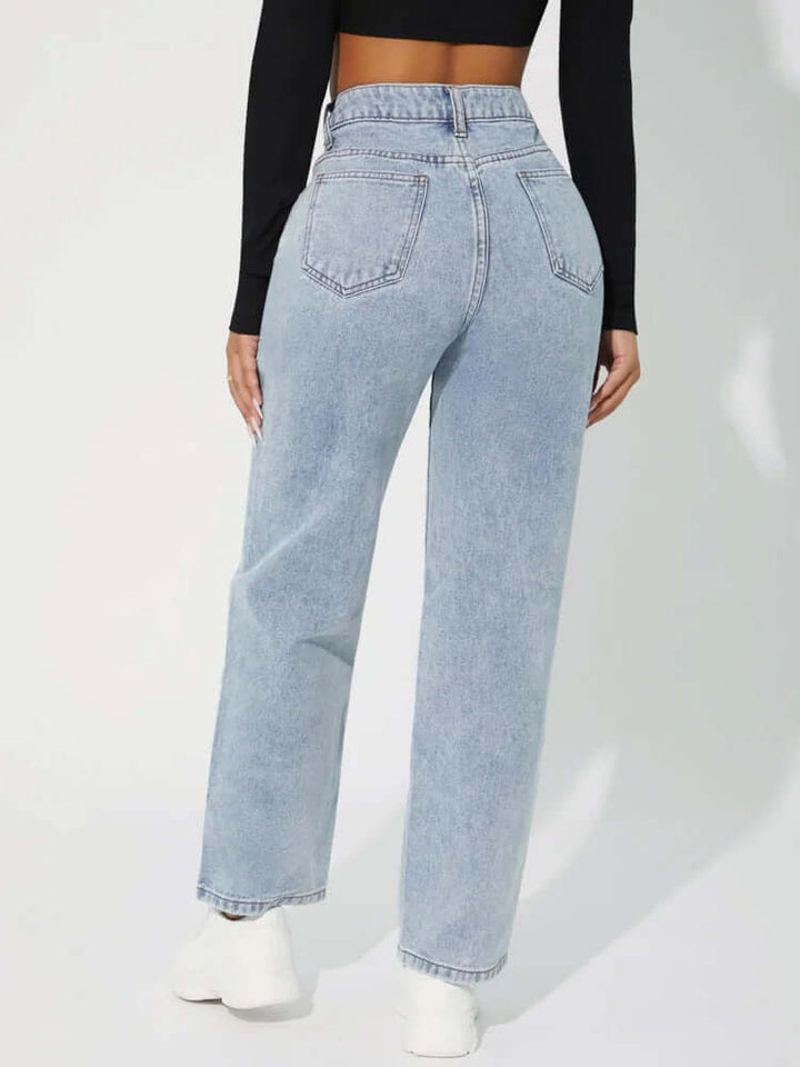 Women's High-Waisted Straight Jeans