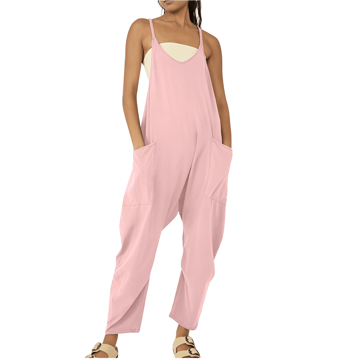 Women's Sleeveless Casual Jumpsuit with Pockets