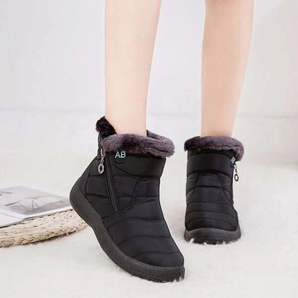 Women's Warm Winter Snow Boots with Fur Trim
