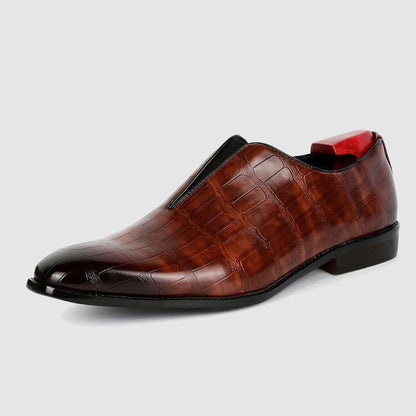 Men's Stone Pattern Leather Oxford Shoes