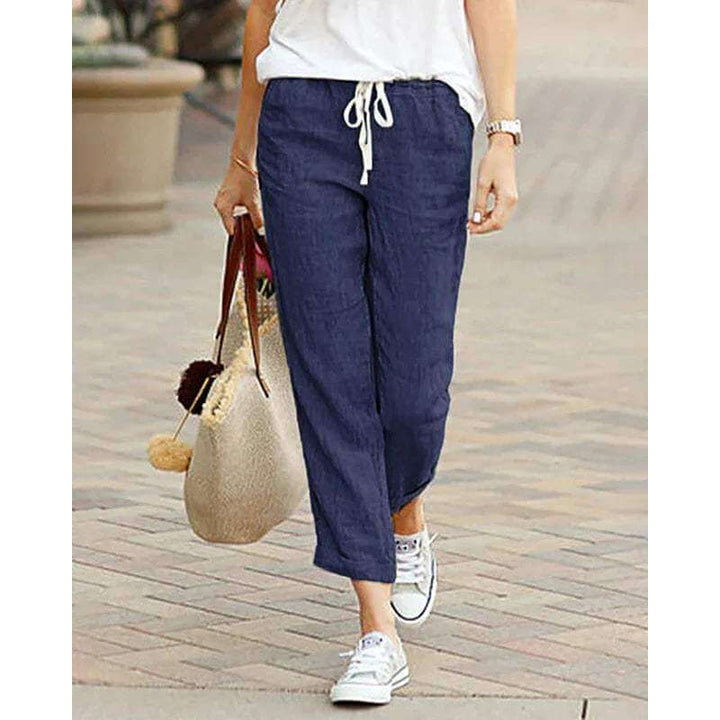 Women's Relaxed Fit Cropped Drawstring Trousers