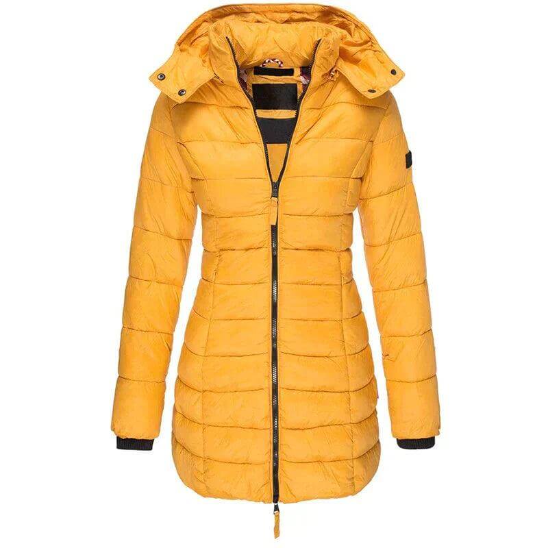 Women's Long Winter Puffer Jacket with Hood