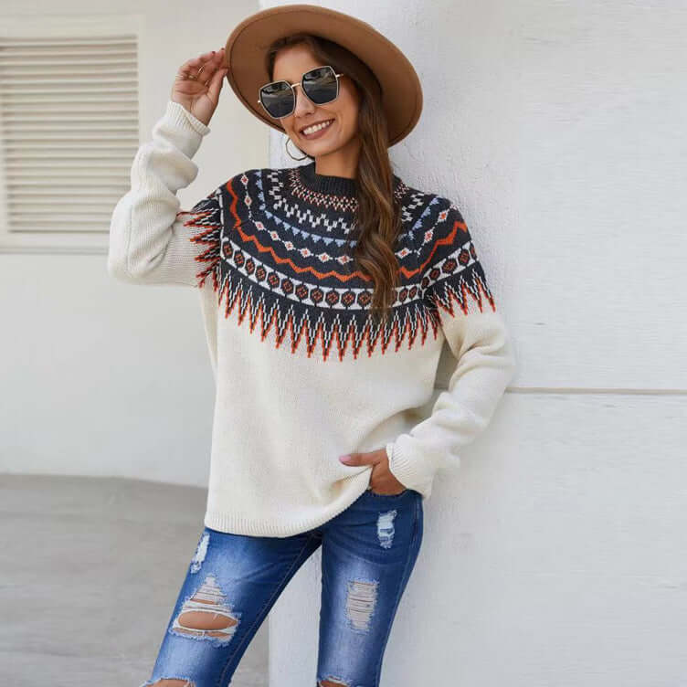 Women's Knitted Long Sleeve Sweater