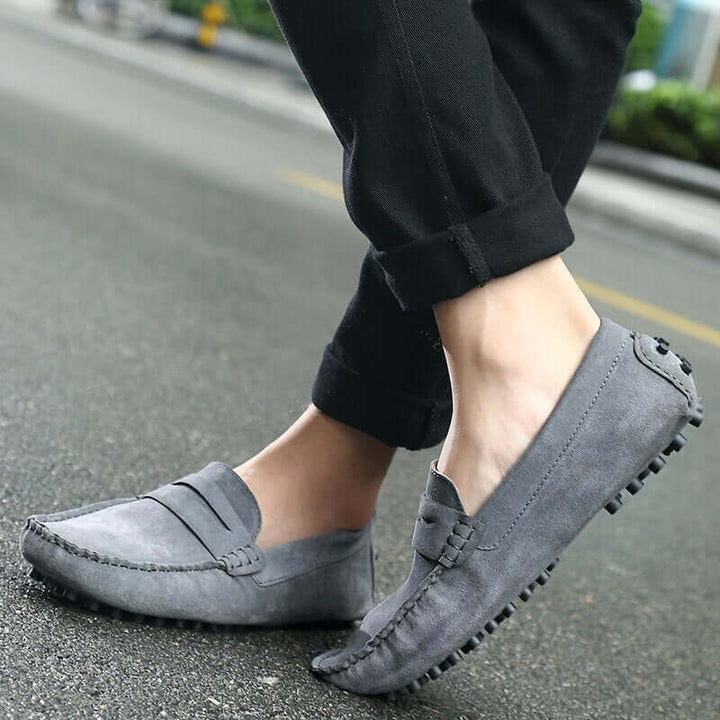 Men's Suede Loafers - Slip-On Moccasin Toe
