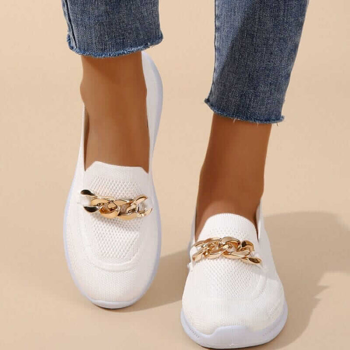 Women's Breathable Chunky Sneakers with Chain