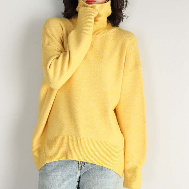 Women's Oversized Turtleneck Knitted Jumper