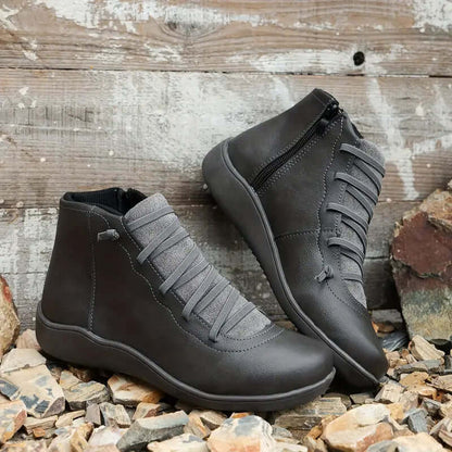Orthopedic Leather Zip Shoes