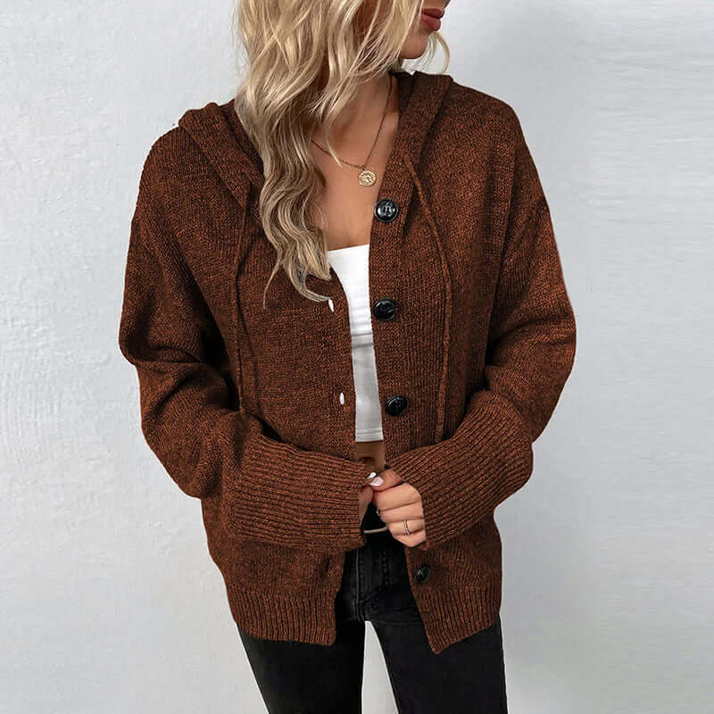 Women's Hooded Knitted Cardigan
