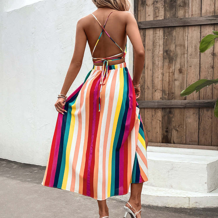 Striped Print Cami Dress