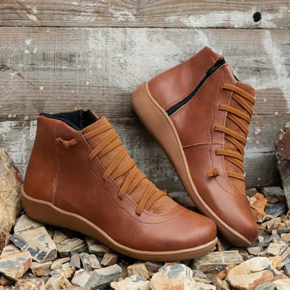 Orthopedic Leather Zip Shoes